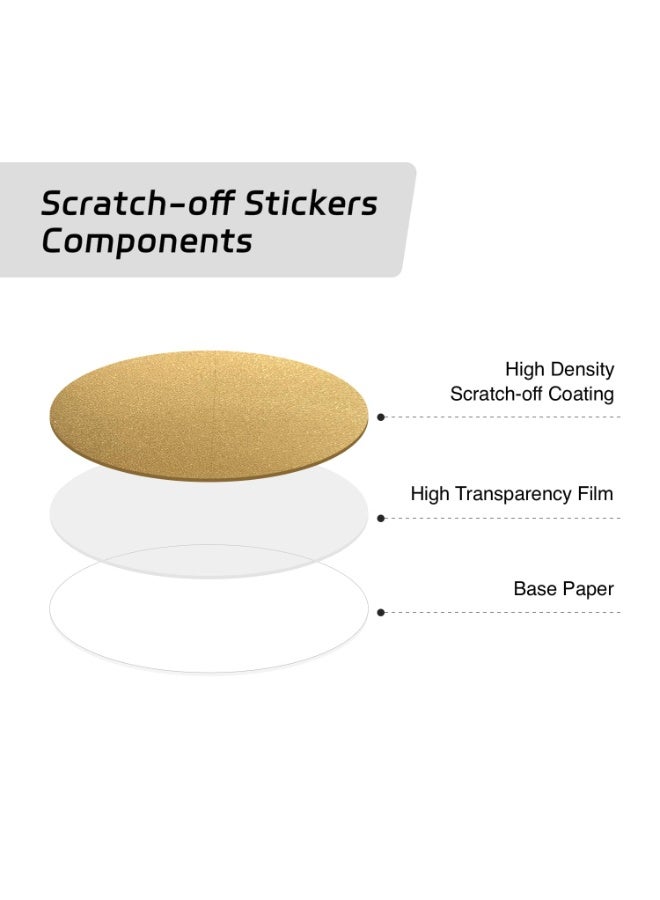Peachjoy 300pcs 2.5cm Round Scratch Off Stickers Roll, Circle Scratch-Off Labels, Self Adhesive DIY Stickers for Gender Reveal Top Secret Winner Prize Lottery Ticket Reward Program, Raffle Card (Gold) - Image 3